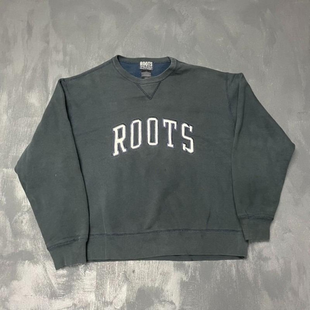Vintage Roots sweatshirt mens Large Black 2000s y2k BOld Print